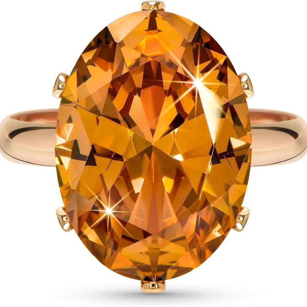 Cubic Zirconia Imitation Diamond Moissanite Rings for Women, 14K Gold/Rose Gold/